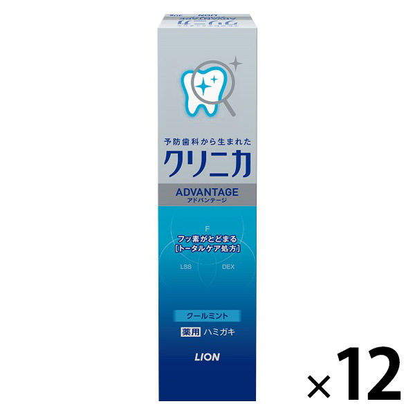 クリニカアドバンテージ ミニハミガキ 帯用 クールミント 虫歯予防 30g 1セット（12本）ライオン