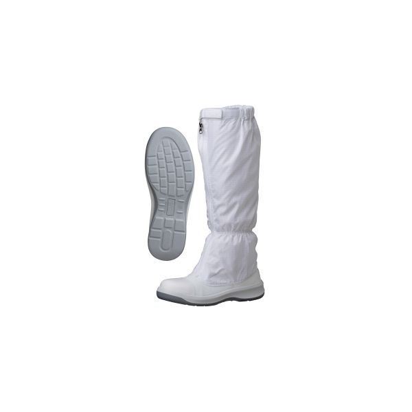 JIS規格 静電安全靴 クリーンルーム用 ブーツ フード付 GCR1200 フルCAPフード 静電 25.5cm ホワイト 1204057610 1足（直送品）