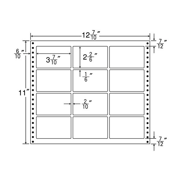 東洋印刷 ナナフォーム タックフォームラベル耐熱タイプ 白 12面 1箱 L12B（直送品）