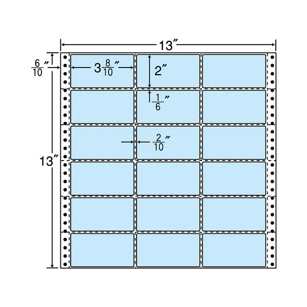 東洋印刷 ナナフォーム タックフォームラベルカラータイプ ブルー 18面 1箱 M13AB（直送品）