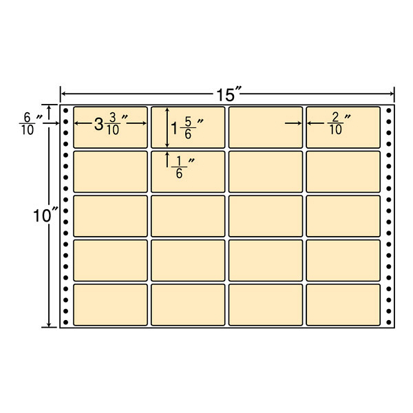 東洋印刷 ナナフォーム タックフォームラベルカラータイプ ベージュ 20面 1箱 M15EH（直送品）