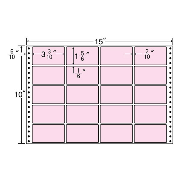 東洋印刷 ナナフォーム タックフォームラベルカラータイプ ピンク 20面 1箱 M15EP（直送品）