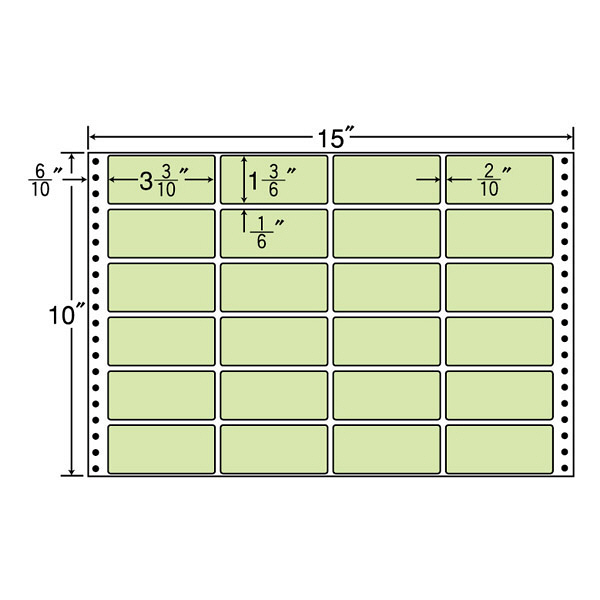 東洋印刷 ナナフォーム タックフォームラベルカラータイプ グリーン 24面 1箱 M15FG（直送品）