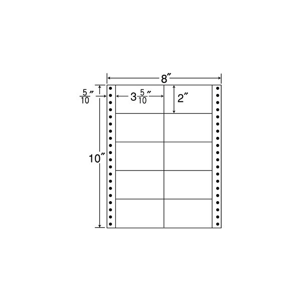 東洋印刷 ナナフォーム タックフォームラベル 白 10面 1箱=500折(5000枚) MM8B（直送品）