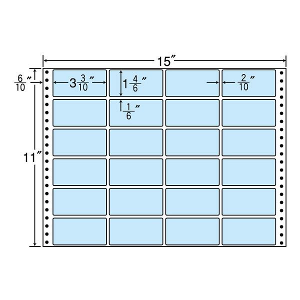 東洋印刷 ナナフォーム タックフォームラベルカラータイプ ブルー 24面 1箱 MT15TB（直送品）