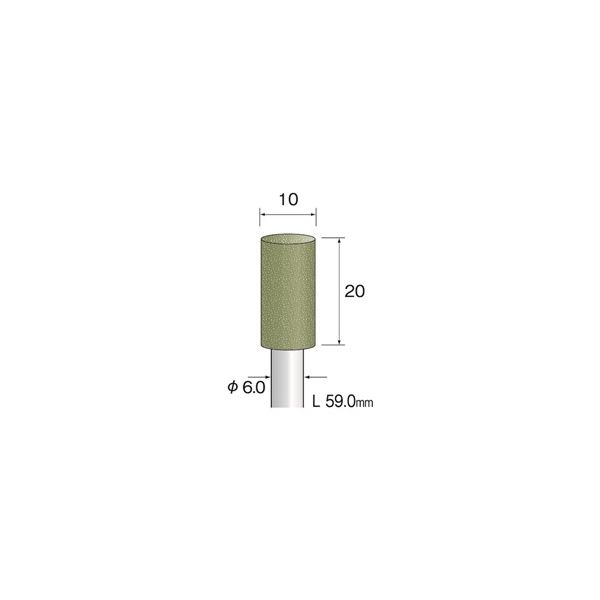 ミニター 研磨用ゴム砥石 GC ミディアム #120 φ10 DB4301 1袋(5本)（直送品）