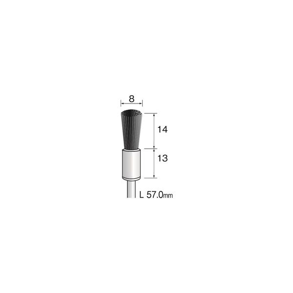 ミニター 毛ブラシ エンド 豚毛 ハード φ8 FC1505 1袋(10個)（直送品）