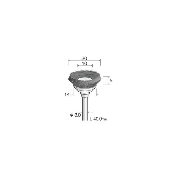 ミニター 金属ブラシ ベベル スチール φ20 FC4901 1袋(3個)（直送品）