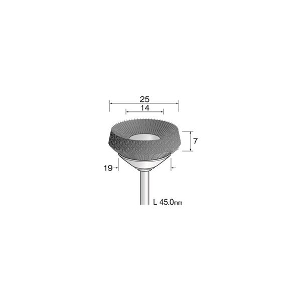 ミニター 金属ブラシ ベベル スチール φ25 FC4902 1袋（3個）（直送品）