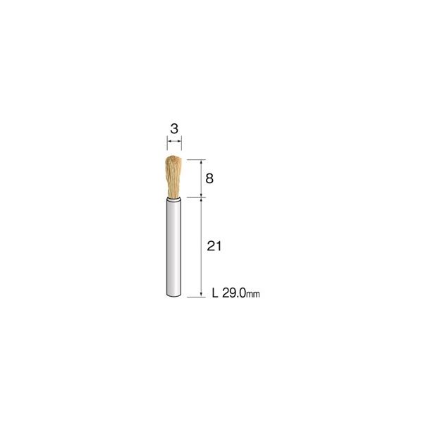 ミニター 金属ブラシ エンド 真鍮 φ3 FC5431 1袋（5本）（直送品）