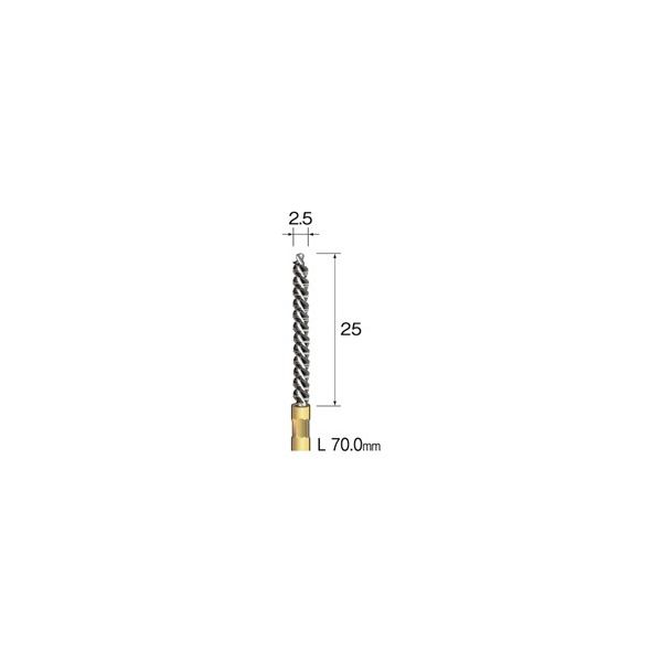 ミニター スパイラルホールブラシ ナイロン φ2.5 FD2104 1本(1個)（直送品）