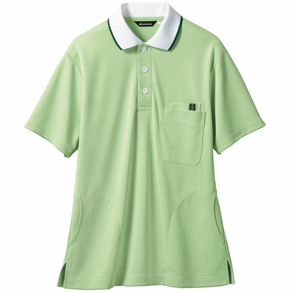 住商モンブラン ポロシャツ（男女兼用） グリーン/白 LL 32-5034（直送品）