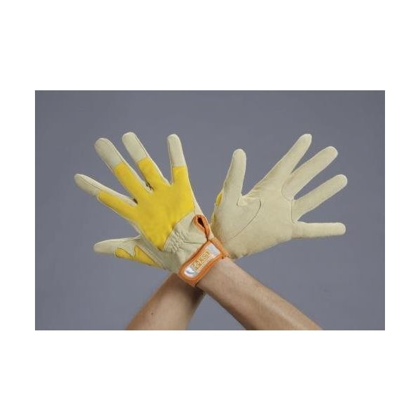 エスコ [L] 手袋(鹿革) EA353BB-12 1セット(2双)（直送品）