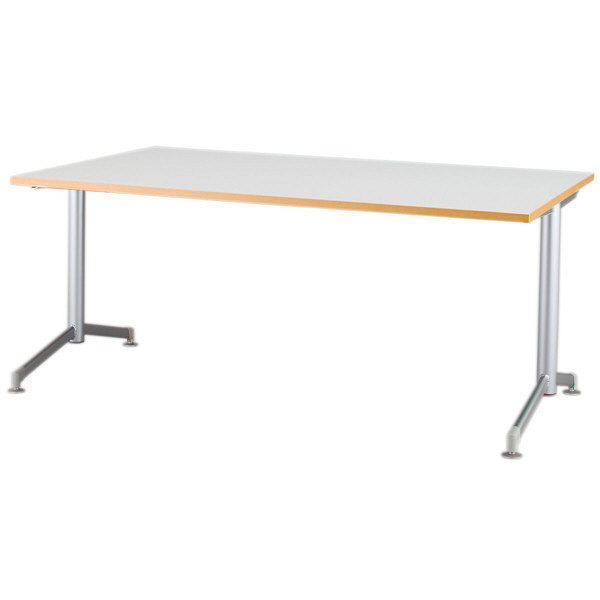 アイリスチトセ　ミーティングテーブル T字脚　ホワイト　幅1200×奥行750×高さ700mm　1台　（直送品）