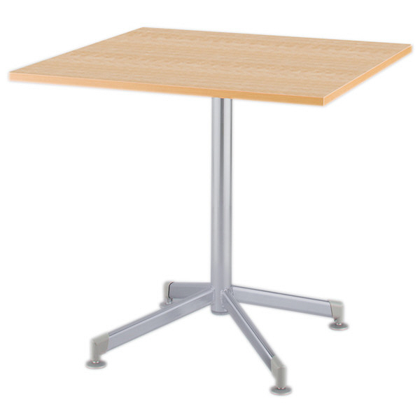 アイリスチトセ　ミーティングテーブル 十字脚　ナチュラル 幅600×奥行750×高さ700mm 1台　（直送品）