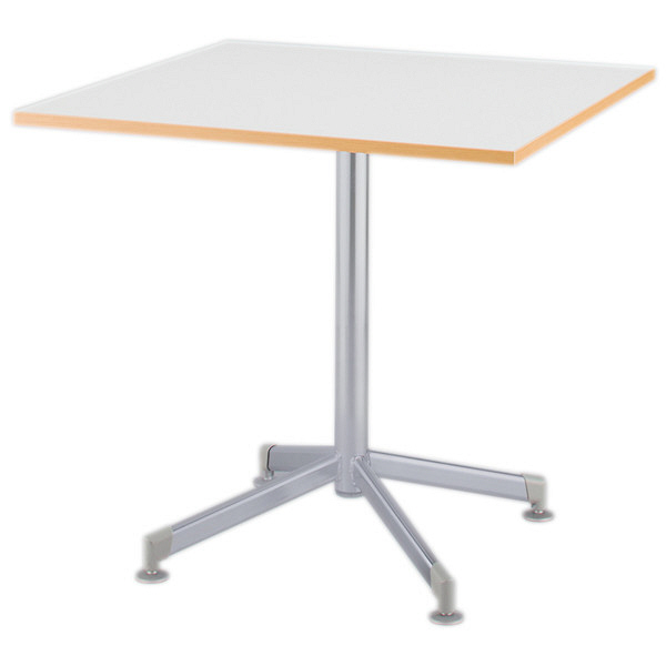アイリスチトセ　ミーティングテーブル 十字脚　ホワイト　幅600×奥行750×高さ700mm　1台　（直送品）