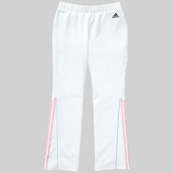 KAZEN adidas（アディダス）レディスパンツ 医療白衣 ホワイト+ピンク 2XOT SMS401-13（直送品）