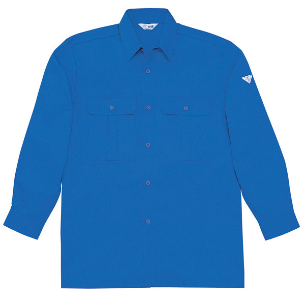 自重堂　制服百科　形態安定長袖シャツ　ブルー　Ｍ　34104（直送品）