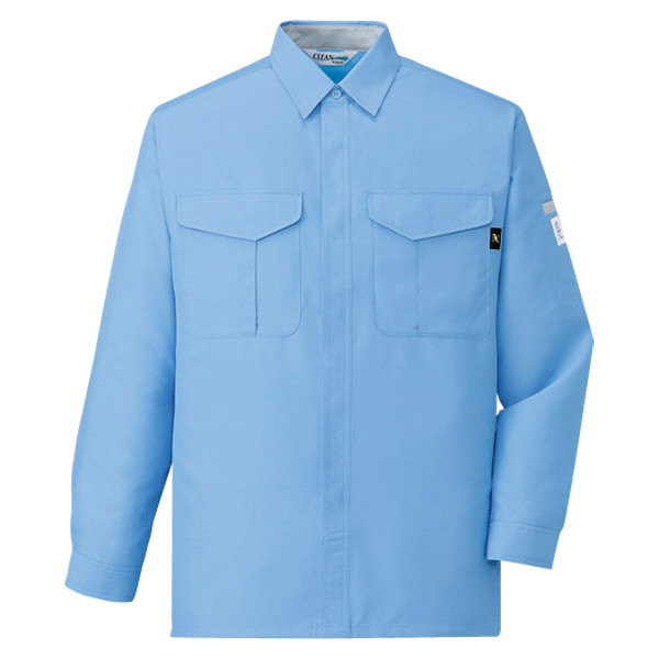 自重堂　制服百科　エコ低発塵製品制電長袖シャツ　サックス　５Ｌ　84304（直送品）