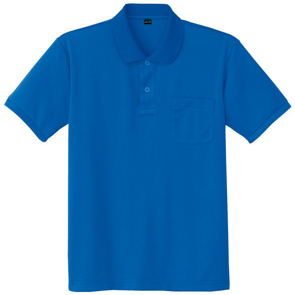自重堂　制服百科　吸汗速乾半袖ポロシャツ　ブルー　Ｌ　85814（直送品）