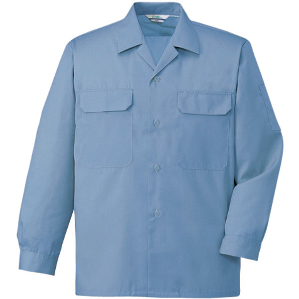 自重堂　制服百科　エコ製品制電オープンシャツ　ブルー　Ｍ　6055（直送品）