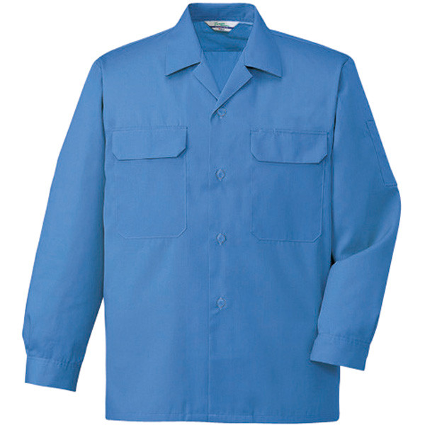 自重堂　制服百科　エコ製品制電オープンシャツ　ライトブルー　５Ｌ　6055（直送品）
