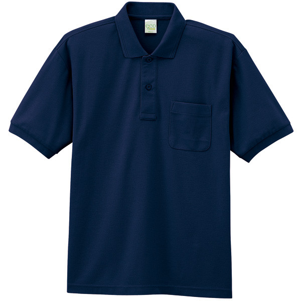 自重堂　制服百科　エコ製品制電半袖ポロシャツ　ネービー　４Ｌ　85254（直送品）