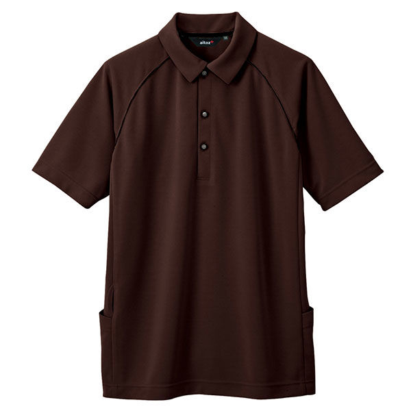 AITOZ（アイトス） バックサイドポケット付半袖ポロシャツ メンズ ブラウン 5L AZ7663-022（直送品）