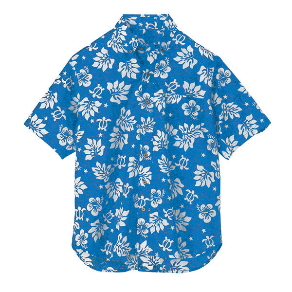 アイトス ボタンダウンアロハシャツ（ハワイの夜）（男女兼用） ブルー SS AZ56109-006 1着（直送品）