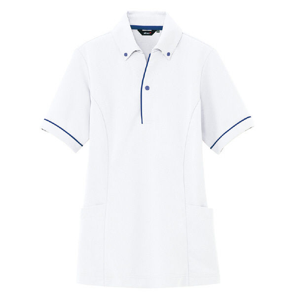 アイトス 介護ユニフォーム サイドポケット半袖ポロシャツ（男女兼用） AZ7668 ホワイト 3L 1枚（直送品）