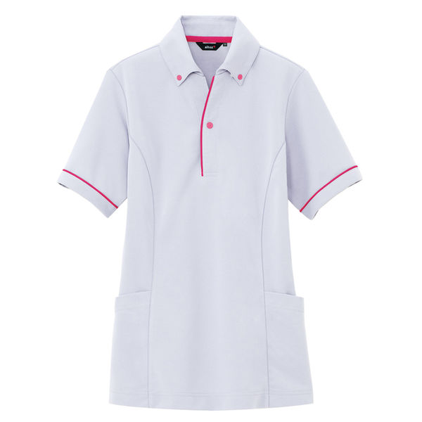 アイトス 介護ユニフォーム サイドポケット半袖ポロシャツ（男女兼用） AZ7668 シルバーグレー SS 1枚（直送品）