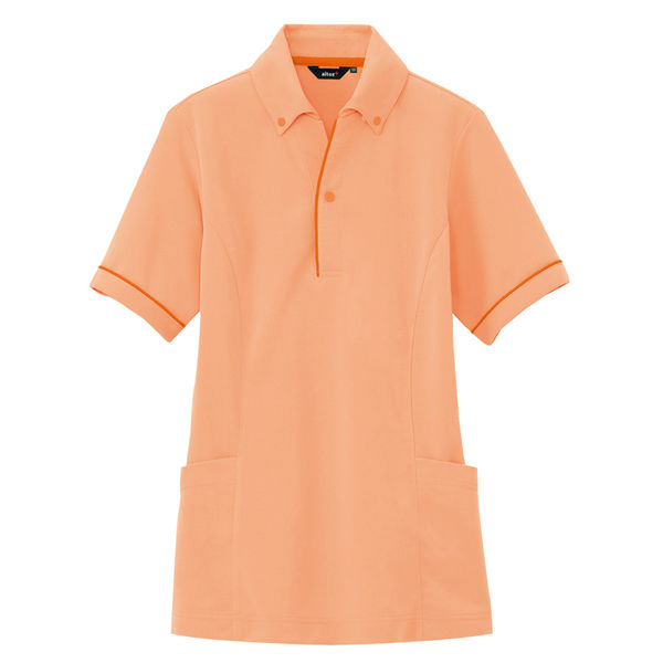 アイトス 介護ユニフォーム サイドポケット半袖ポロシャツ（男女兼用） AZ7668 オレンジ 5L 1枚（直送品）