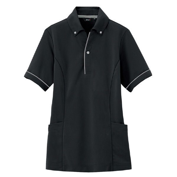 AITOZ（アイトス） サイドポケットポロ（男女兼用） AZ7668 ブラック L 介護ユニフォーム ポロシャツ 半袖（直送品）