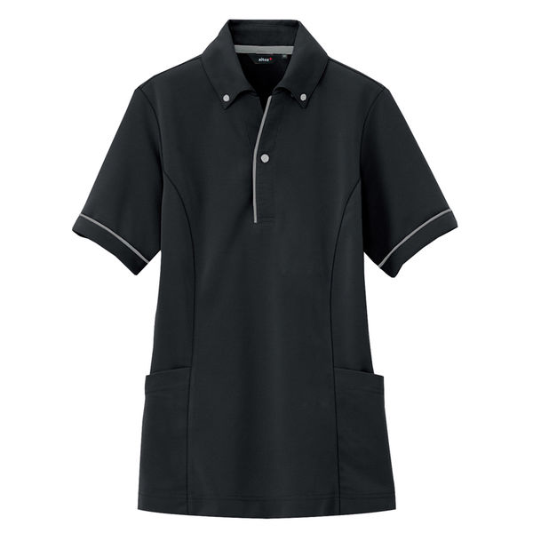 アイトス 介護ユニフォーム サイドポケット半袖ポロシャツ（男女兼用） AZ7668 ブラック 5L 1枚（直送品）