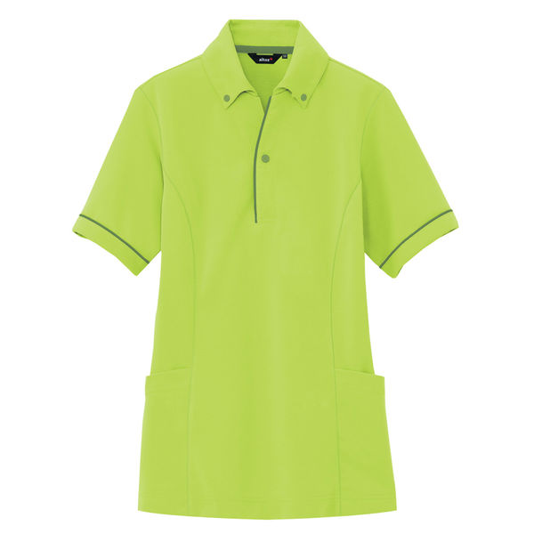 アイトス 介護ユニフォーム サイドポケット半袖ポロシャツ（男女兼用） AZ7668 ライム SS 1枚（直送品）