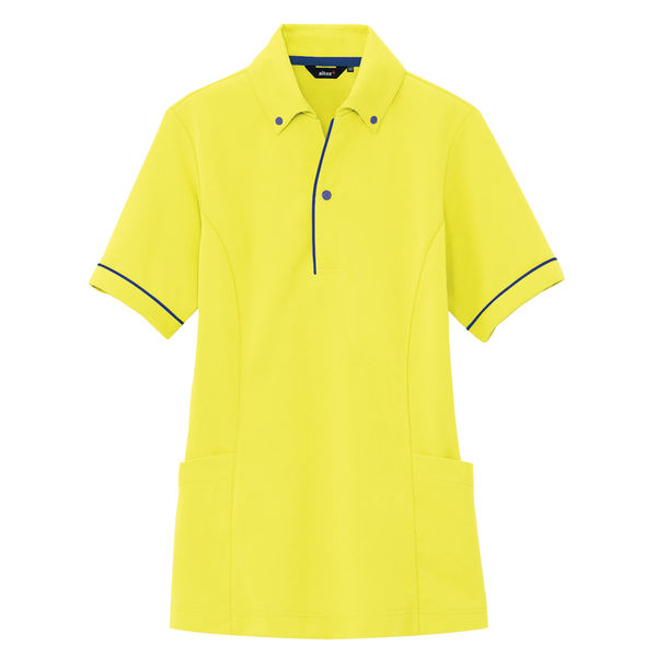 アイトス 介護ユニフォーム サイドポケット半袖ポロシャツ（男女兼用） AZ7668 イエロー 3L 1枚（直送品）