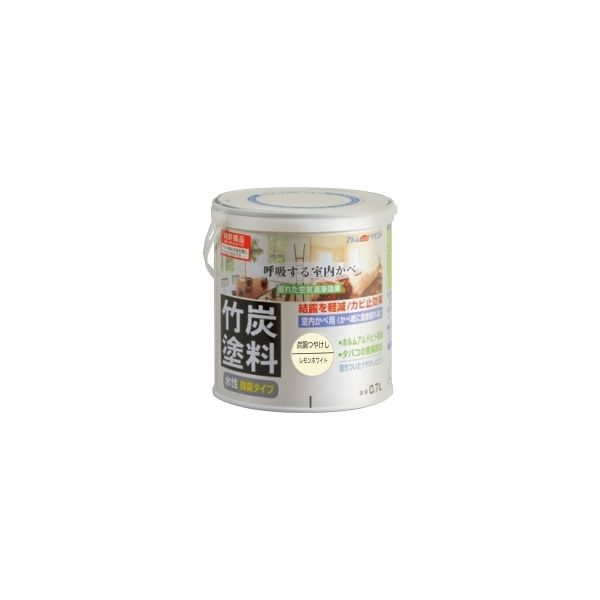 アトムサポート 水性竹炭塗料 0.7L 炭調レモンホワイト 4971544128634 1セット(6缶)（直送品）