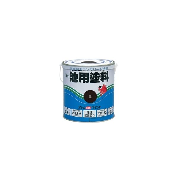 アトムサポート 池用塗料 0.7L 黒 4971544026008 1セット(6缶)（直送品）