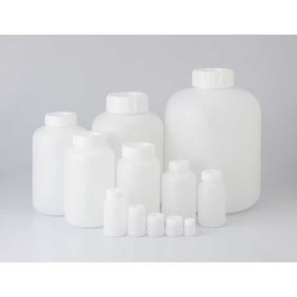 コクゴ PE広口瓶 白 250ml (60本入) 101-5840401 1箱(60個)（直送品）
