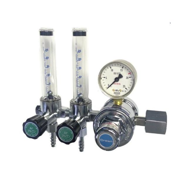 ユタカ 二連流量計付ニ段式圧力調整器 FRーIIW 酸素用 FR-IIW 1個（直送品）