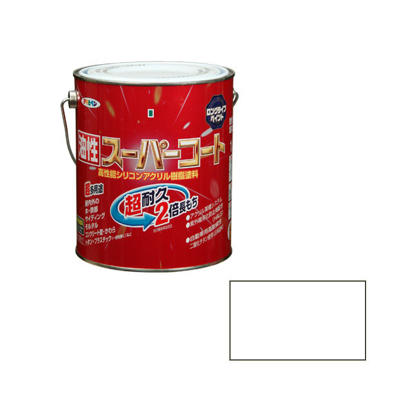 アサヒペン　AP　油性スーパーコート　1.6L　ツヤ消し白　9011750　（直送品）