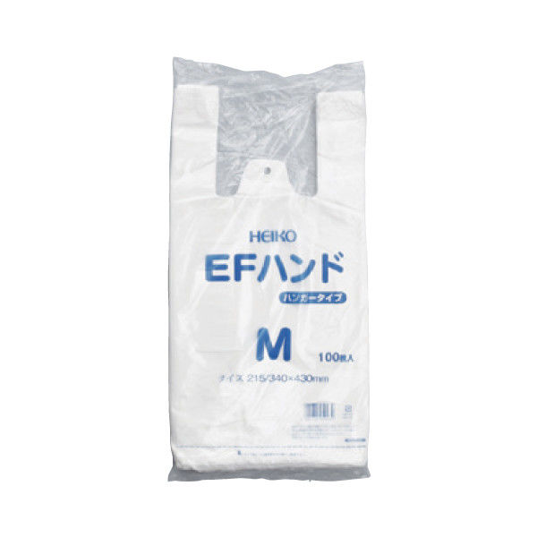 シモジマ レジ袋（乳白）ＥＦハンド 05465 1セット（3100枚：100枚×31袋） 23-7269-02
