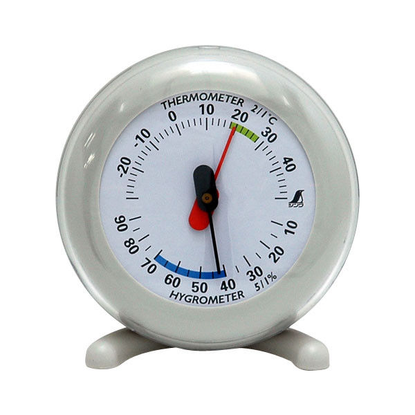 温湿度計　Q-3　丸型　6.5cm　ライトグレー　70499　1セット（10個）　シンワ測定　（直送品）