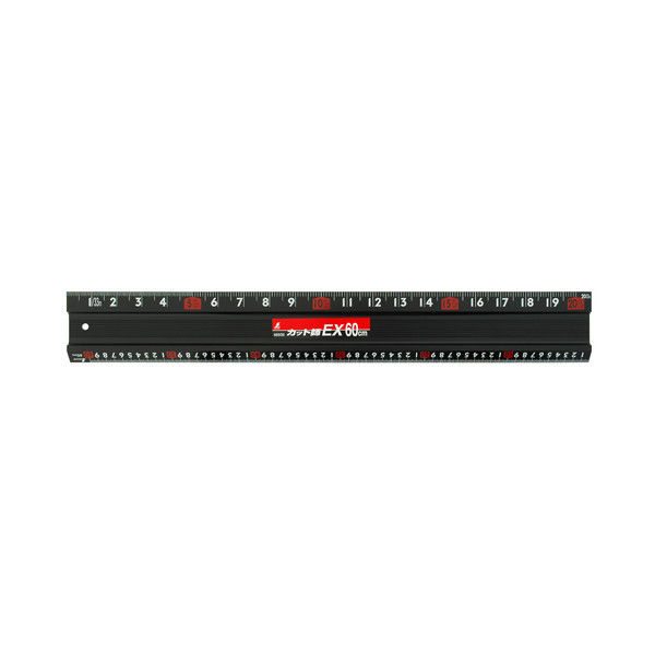 アルミカッター定規　カット師EX　60cm　併用目盛　65030　1セット（2個）　シンワ測定　（直送品）