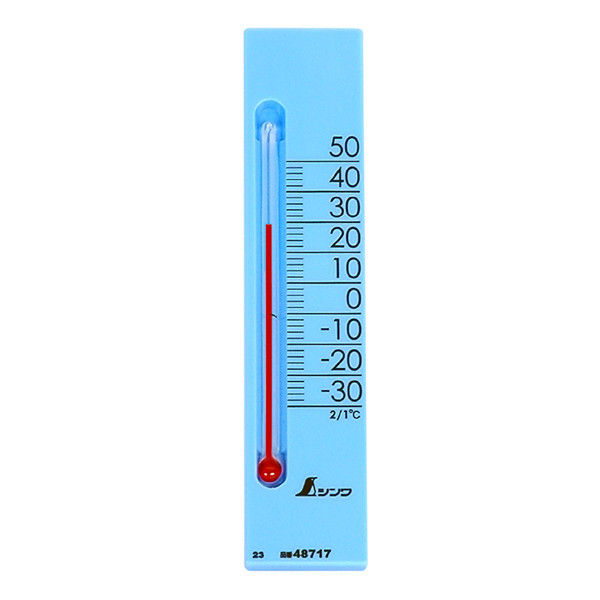 温度計　プチサーモ　スクエア　たて　13.5cm　ブルー　48717　1セット（20個）　シンワ測定　（直送品）