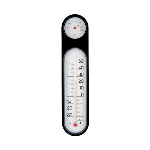 温湿度計　PCオーバル　ブラック＆ホワイト　48929　1セット（10個）　シンワ測定　（直送品）