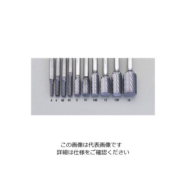 エスコ 10x19mm/6mm軸 [Coated]超硬バー EA819VA-10 1セット(2本)（直送品）