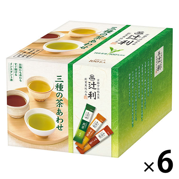 辻利 日本茶スティック　三種の茶合わせ　 1セット（600本：100本入×6箱）