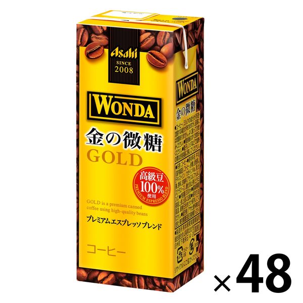 アサヒ飲料 WONDA（ワンダ）金の微糖 紙パック 200ml 1セット（48本）