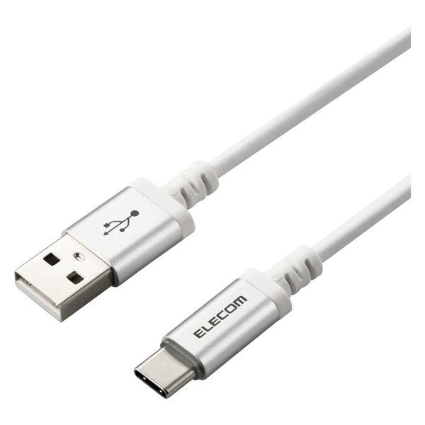 タイプC ケーブル USB A to USB Type C タッチで光る ホワイト MPA-ACT12WH エレコム 1個